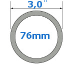 Universele 3" (3 inch) 76mm stalen uitlaatdelen van Simons (buitenmaat)